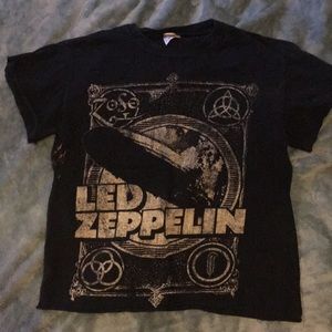 Led Zeppelin cropped band tee